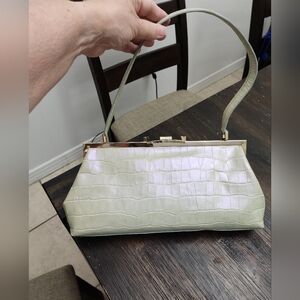 Enzo Angiolini NWOT Elegant Crocodile-Embossed Italian Leather Handbag